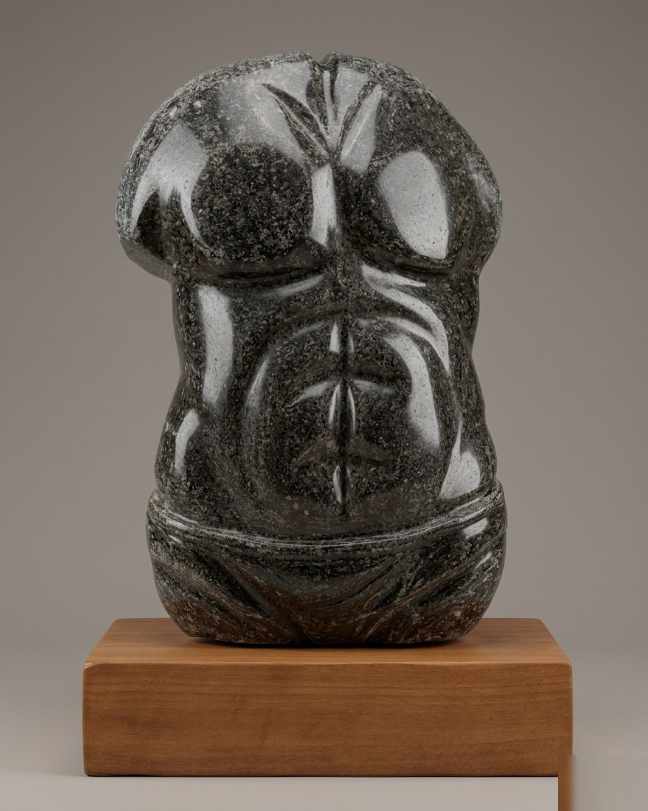 Torso masculino en piedra